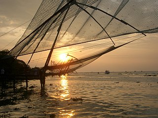 Die chinesischen Fischernetze in Kochi